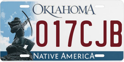 OK license plate 017CJB
