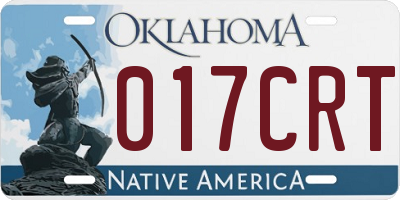OK license plate 017CRT