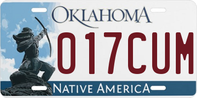 OK license plate 017CUM