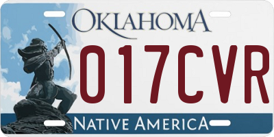 OK license plate 017CVR