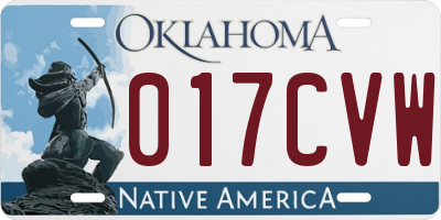 OK license plate 017CVW