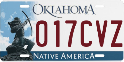 OK license plate 017CVZ