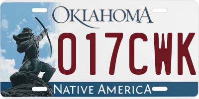 OK license plate 017CWK