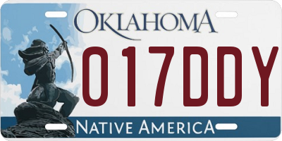 OK license plate 017DDY