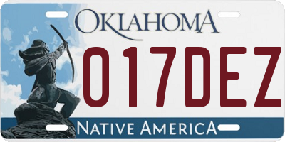 OK license plate 017DEZ