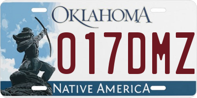 OK license plate 017DMZ