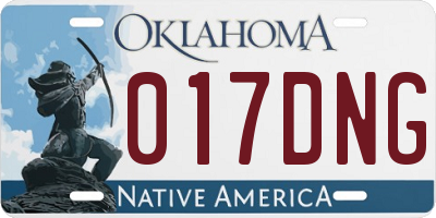 OK license plate 017DNG