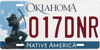 OK license plate 017DNR