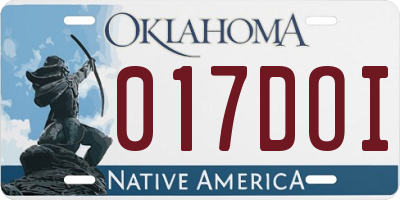 OK license plate 017DOI