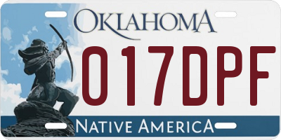 OK license plate 017DPF