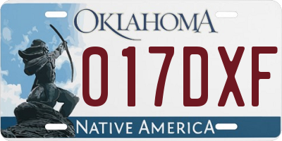 OK license plate 017DXF