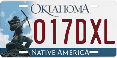 OK license plate 017DXL