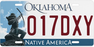 OK license plate 017DXY