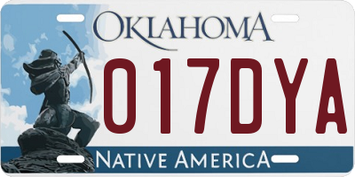 OK license plate 017DYA