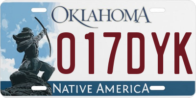 OK license plate 017DYK