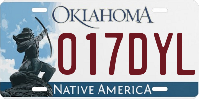 OK license plate 017DYL