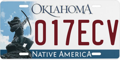 OK license plate 017ECV