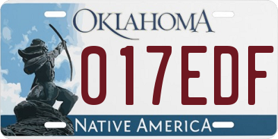 OK license plate 017EDF