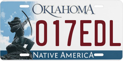 OK license plate 017EDL