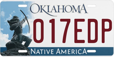 OK license plate 017EDP