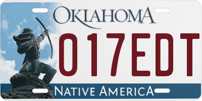 OK license plate 017EDT
