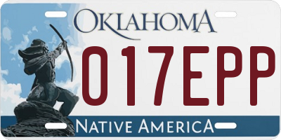 OK license plate 017EPP