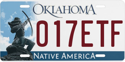 OK license plate 017ETF