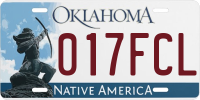 OK license plate 017FCL
