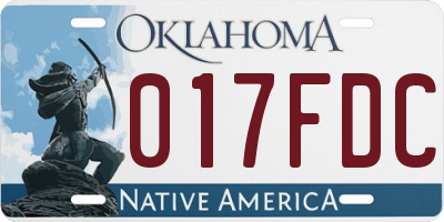 OK license plate 017FDC