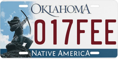 OK license plate 017FEE