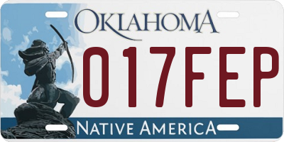 OK license plate 017FEP