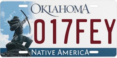 OK license plate 017FEY