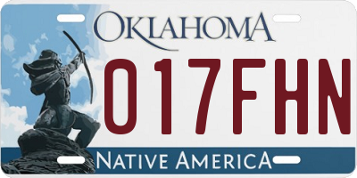 OK license plate 017FHN
