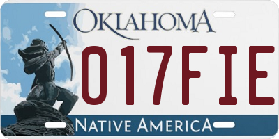 OK license plate 017FIE