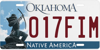 OK license plate 017FIM