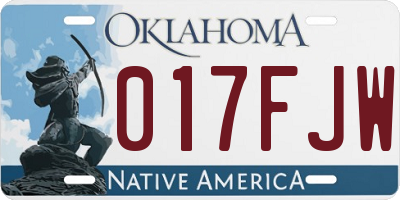 OK license plate 017FJW