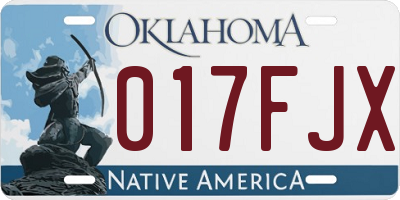 OK license plate 017FJX