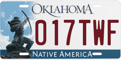 OK license plate 017TWF