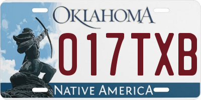 OK license plate 017TXB
