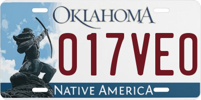 OK license plate 017VEO
