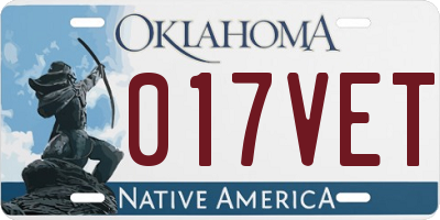 OK license plate 017VET