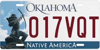 OK license plate 017VQT
