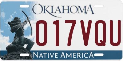 OK license plate 017VQU