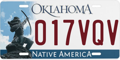 OK license plate 017VQV