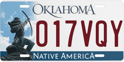 OK license plate 017VQY