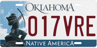 OK license plate 017VRE