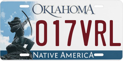 OK license plate 017VRL