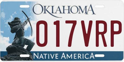 OK license plate 017VRP