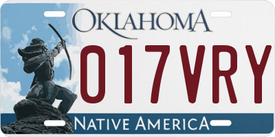 OK license plate 017VRY
