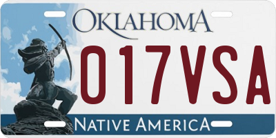 OK license plate 017VSA